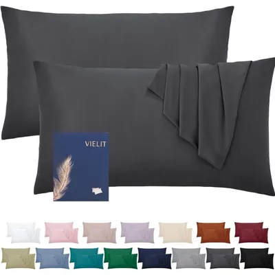 Immagine prodotto di Coperte per cuscini, 40x80 cm, antracite, set da 2, in microfibra, ipoallergeniche