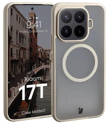 Produktbild von Handyhülle mit Magnetring für Xiaomi 17T, Bizon Case MatteO, Getönt-Beige
