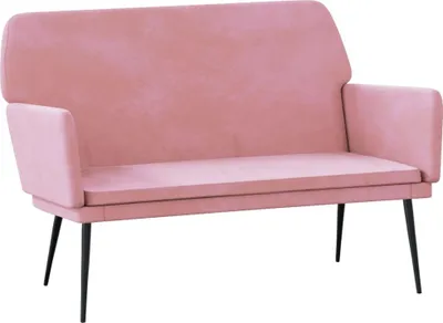 Zdjęcie produktu dla vidaXL Ławka aksamitna różowa 108x79x79 cm