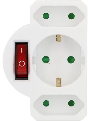 Produktbild von Unitec Zwischenstecker Schuko 1x, Euro 2x, beleuchtet, weiß, lose