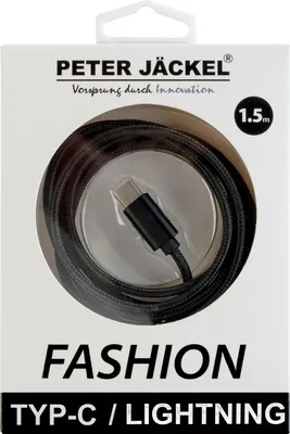 Produktbild von FASHION 1,5 m Data Cable Black Typ-C/Lightning mit Sync-/Ladefunktion (18453)