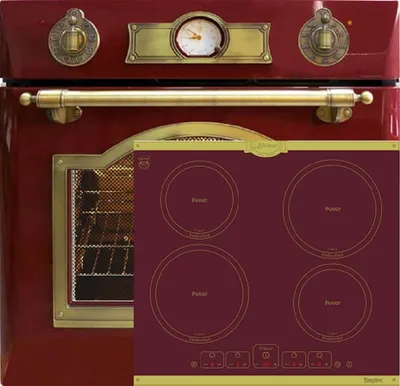 Produktbild von Herd Set Autark Kaiser EH 6355 RotEm Elektro Einbau Backofen Autark 60cm 67L 8 Funktionen in ROT+KCT 6195 iRotEm Induktionskochfeld 60cm