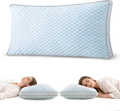 Productafbeelding van Traagschuim Kussen 40 x 80 cm, voor zijslapers, orthopedisch nekkussen, ademend, katoen