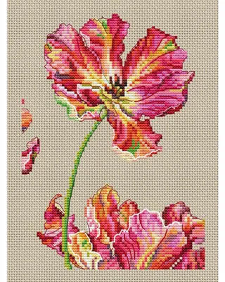 Produktbild von CDA Kreuzstich Stickpackung "Tulpe", Zählmuster, 13x18,5cm