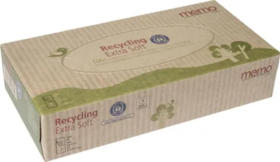 Obrázok produktu pre memo Kozmetické vreckovky Recyklácia Extra Soft H1067 2lg. 100ks.