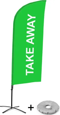 Produktbild von Showdown Displays Beachflag Alu Wind Komplett-Set Take Away Grün Kreuzständer