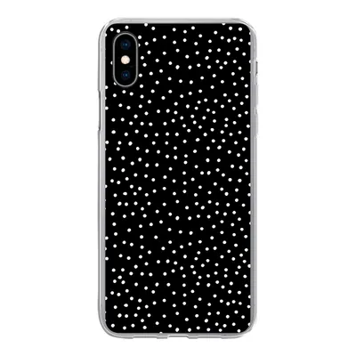 Produktbild von MuchoWow® Handyhülle Schutzhülle Hülle für iPhone Xs Polka dots - Schwarz - Weiß Silikon Softcase Handy Hülle - Handytasche