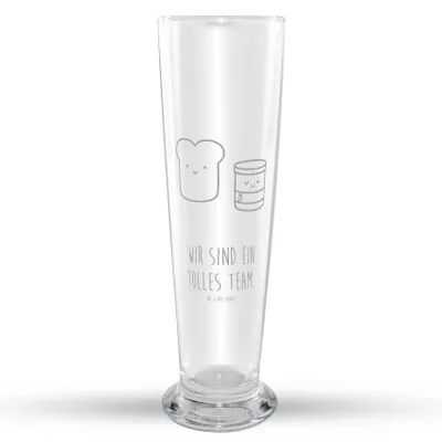 Produktbild von Mr. & Mrs. Panda Bierglas Toast Marmelade - Transparent - Geschenk, Küche Deko, Bier Glas, Weizenbier, Brot, Weizen, Weißbierglas, Mr Mrs Weizenglas, Dreamteam, Süß