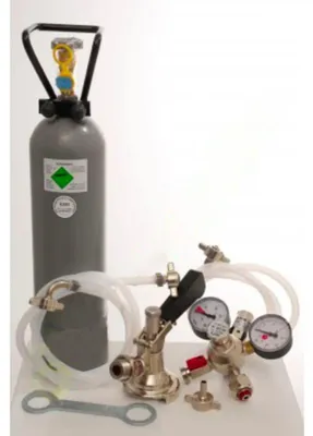 Image de Kit tireuse bière 2 voies 2x5L métal CO2 2kg réducteur tuyaux John Guest
