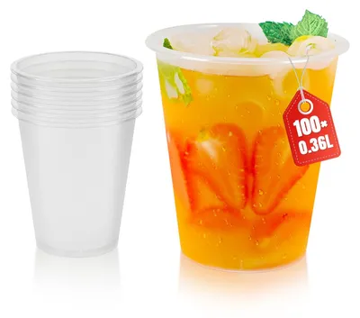 Obrázok produktu pre Sada 100 opakovateľných plastových pohárov 0,36 L