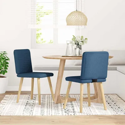 Produktbild von vidaXL Esszimmerstühle 2 Stk. Blau Stoff