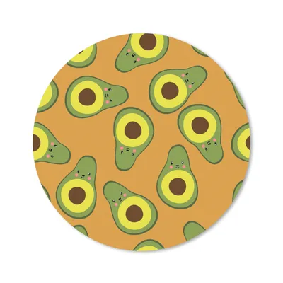 Produktbild von MuchoWow® Mauspad Mousepad Kawaii - Muster - Avocado 20x20 cm - Mousepads - Maus Mat - Pad - Mausunterlage - Schreibtischmatte