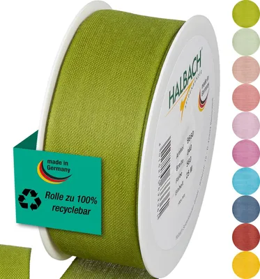 Geschenkband 40 mm x 25 m, Polyester, Grün