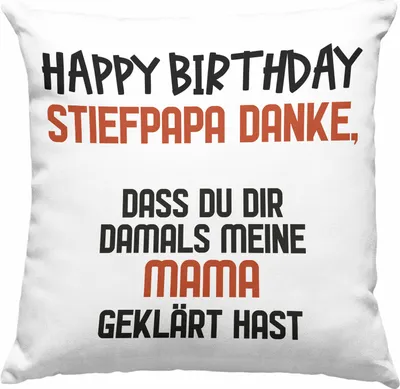 Produktbild von Trendation - Deko-Kissen mit Füllung 40x40 Stiefvater Geschenk Geburtstag - Stiefpapa Geburtstagsgeschenk Deko-Kissen mit Füllung 40x40 Spruch - Bester Stiefvater Geschenkideen (Blau)