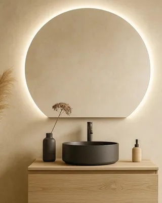Immagine prodotto di Specchio 110x93 Luna retroilluminato led semicircolare