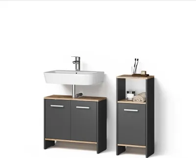 Produktbild von Badezimmermöbel-Set Livinity Amalfi Anthrazit/Goldkraft Eiche 2 Teile, Model 59308