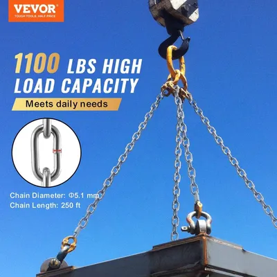 Obrázok produktu pre Pozinkovaný reťazový reťaz z uhlíkovej ocele 3/16" x 250' 1100lbs