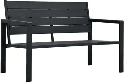Obrázok produktu pre vidaXL Záhradná lavička 120 cm HDPE čierna so vzhľadom dreva