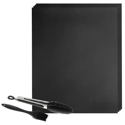 Productafbeelding van Bremermann Grillmatten Set | 4 stuks | incl. borstel | Zange & 50 x 40 cm
