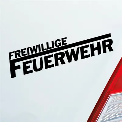 Produktbild von Auto Aufkleber Freiwillige Feuerwehr langes F Leben 19,5x4,5 cm Schwarz Glanz Sticker Heckscheibenaufkleber