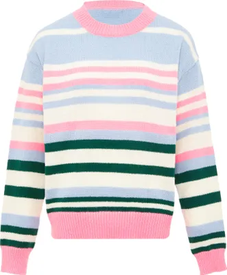 Image de Pull LIBBI pour femmes - rayures multicolores roses, XL/XXL