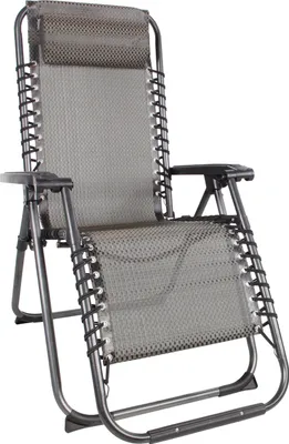 Produktbild von Relaxační křeslo s polštářem - 175cm / taupe - Nastavitelné zahradní lehátko