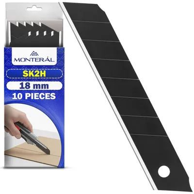 Image de Lames de rechange pour cutter - Largeur de 18 mm, tranchant laser - Pour couteaux à tapis - 10 pièces