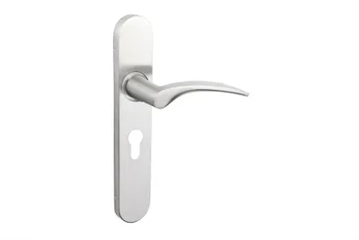 Produktbild von Lavuzo Türgriff Lodini Edelstahl mit abgerundetem Schild PC55 - Pro Set