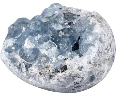 Productafbeelding van Celestien kristaldruze, ruwe steen, onregelmatig gevormd, XL, 70-90 mm, 320-450 gram, 1 stuk, roze cadeauverpakking