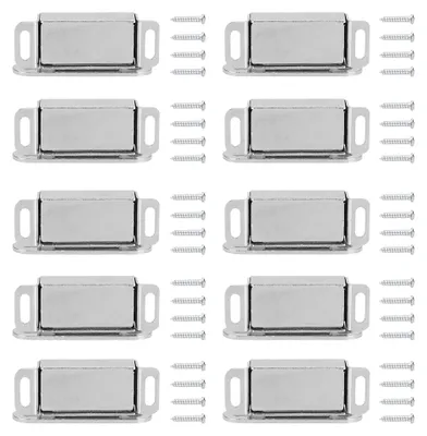 Produktbild von 10er Edelstahl Magnetischer Türfänger mit Verstellbarer Bohrung für Schranktüren Schubladen