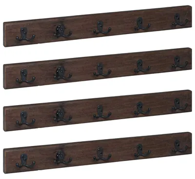Produktbild von vidaXL Kleiderbügel Braun 60 x 7 x 8 cm Massives upgecyceltes Holz