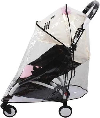 Produktbild von Regen- und Windschutz für Kinderwagen – Wasserdicht, winddicht, aus EVA-Material – Geeignet für kleine Buggys und Kinderwagen – Größe L