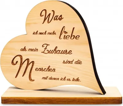 Produktbild von Zirbenherz auf Sockel Was ich noch mehr liebe