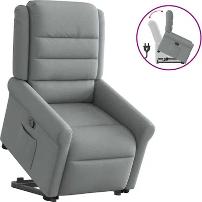 Produktbild von Hochwertig Relaxsessel mit Aufstehhilfe Hellgrau Stoff 3303314