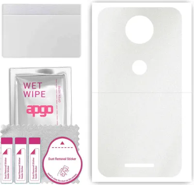 Produktbild von apgo Rückseite Schutzfolie, Skin, kompatibel mit Motorola Moto C, Hinten Displayschutzfolie aus Vinylfolie, kratzfest, einfache Montage - Matt Transparent
