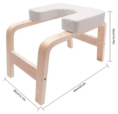 Produktbild von Yoga-Kopfstandhocker - Multifunktionale Inversionsbank - Freistehend - PU, Schaumstoff und Massivholz - Beige