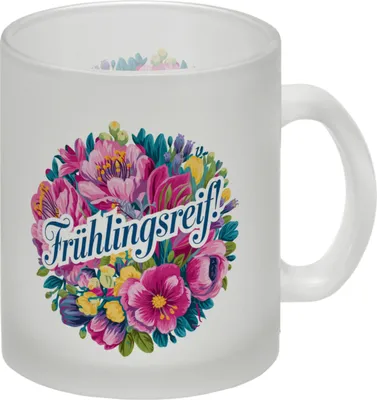 Produktbild von Frühlingsreif Blumendesign Glas Tasse