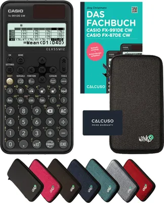 Produktbild von Casio fx-991DE CW inkl. Schutztasche Dunkelgrau & Fachbuch (160 Seiten, DIN A5) – Wissenschaftlicher Rechner  – Smart Set