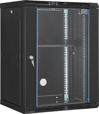 Produktbild von VEVOR 15U Serverschrank zur Wandmontage, 500 lbs Max. Tragkraft am Boden, Netzwerk-Rack-Gehäuse mit Lenkrollen, abschließbarer Tür aus gehärtetem Glas, Q235 Kohlenstoffstahl