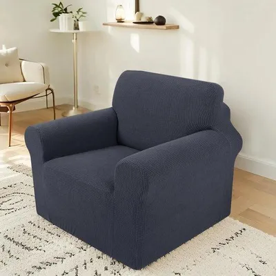 Produktbild von Unyqoos® Elastischer Sofabezug dunkelgrau – Anti-Rutsch & Möbelschutz, dehnbarer Polyester‑Elasthan, maschinenwaschbar