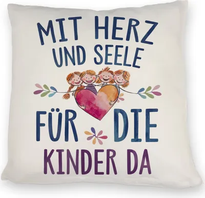 Produktbild von Mit Herz für Kinder da Kissen Herz Umarmt Kinder