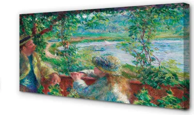 Produktbild von Leinwandbild 120x60 Wandkunst Art Treffen in der Nähe des Sees