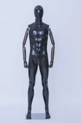 Produktbild von HX-DM11-HM Abstrakte Schaufensterpuppe Egghead Holzarme Hände Schwarz Weiß Männlich NEU
