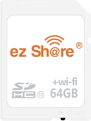 Zdjęcie produktu dla Karta pamięci EZ Share SD, bezprzewodowa karta WiFi Share, karta pamięci flash, klasa 10, 64 GB, zamiennik do aparatów Canon/Nikon/Sony