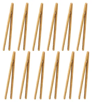 Produktbild von Wiederverwendbare Bambus-Küchenzangen, 18 cm, Set mit 4 Stück