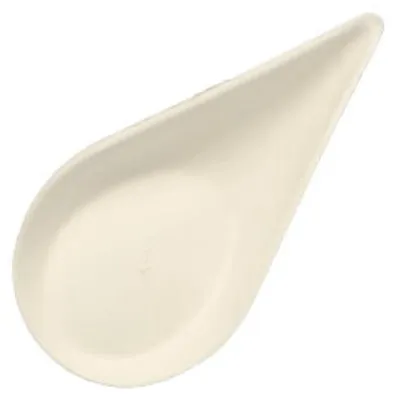 Image de 50 Fingerfood - Assiette, canne à sucre "pure" 10,5 cm x 5,7 cm blanc "Drop