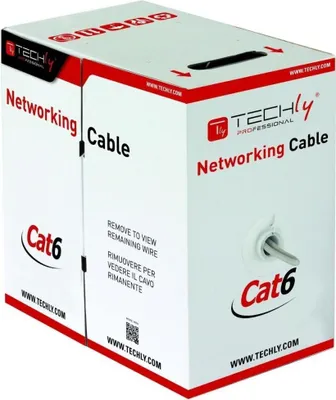 Image de TechlyPro câble à paires torsadées Cat6 S/FTP, CCA, 305m gris