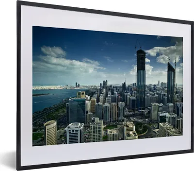 Produktbild von MuchoWow® MuchoWow® Gerahmtes Poster Stadtzentrum von Abu Dhabi in den Vereinigten Arabischen Emiraten 40x30 cm - Poster mit zchwarzem Bilderrahmen - Bilderrahmen - Poster im Rahmen