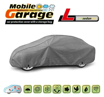 Immagine prodotto di Copertura per auto di alta qualità a forma di cono per berlina (sedan), serie «Mobile Garage», taglia L: 425–475 cm x 126–136 cm