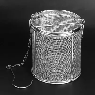 Image de Filtre à thé en acier inoxydable Panier de séparation pour soupe et assaisonnements Filtre à épices 12 x 13cm